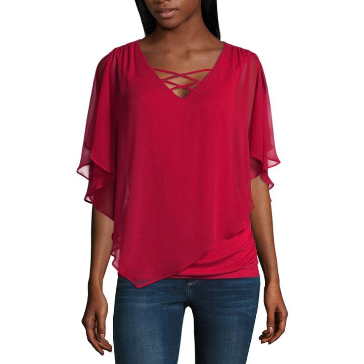 Alyx Short Sleeve V Neck Knit Blouse