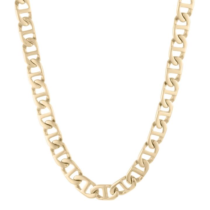 Mens Stainless Steel & Gold-tone Ip 24 10mm Marine Link Chain