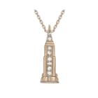 Diamond-accent 10k Rose Gold Big Ben Mini Pendant Necklace