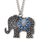 Decree Textured Elephant Pendant Necklace