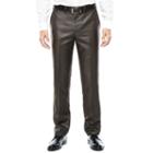 Jf J. Ferrar Charcoal-black Plaid Flat-front Suit Pants - Slim Fit