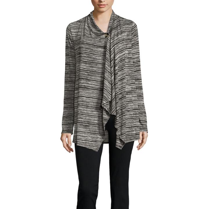 Alyx Long-sleeve One-button Fly-away Cozy Top