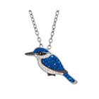 Animal Planet&trade; Australia Forest Kingfisher Crystal Sterling Silver Pendant Necklace