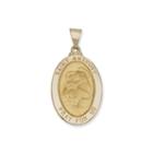 14k Yellow Gold Oval Saint Anthony Medal Charm Pendant