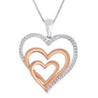 Forevermine Collection 1/10 Ct. T.w. Diamond Two-tone Triple-heart Pendant