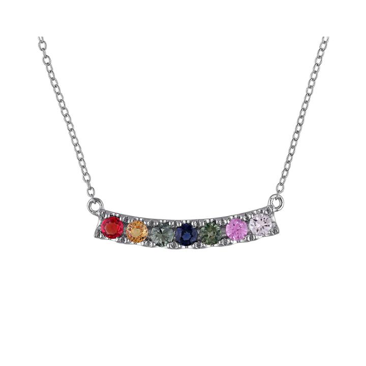Multi-gemstone Sterling Silver Necklace