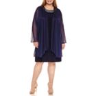 Jump Apparel Long Sleeve Embellished Jacket Dress-plus