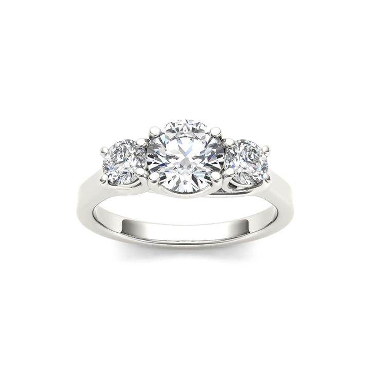 1 1/2 Ct. T.w. Diamond 14k White Gold 3-stone Engagement Ring