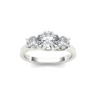 1 1/2 Ct. T.w. Diamond 14k White Gold 3-stone Engagement Ring