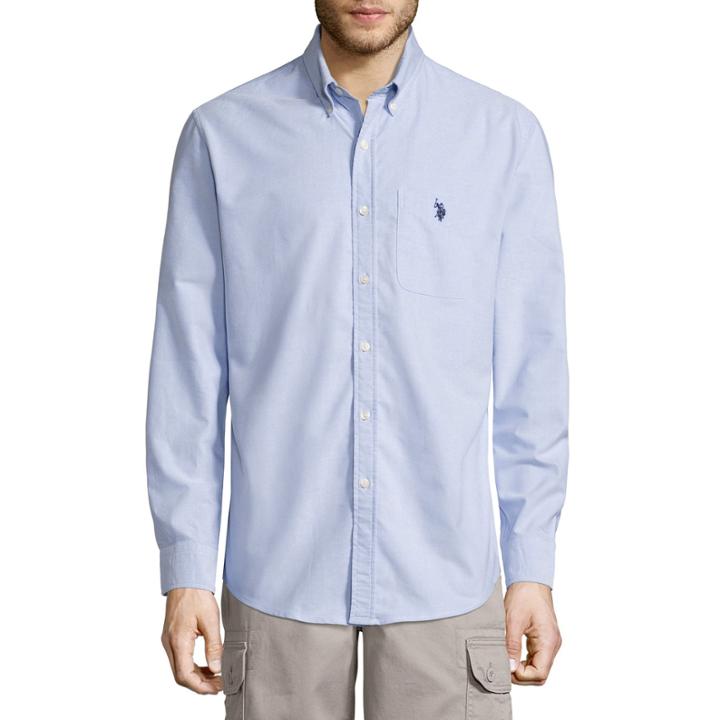 U.s. Polo Assn. Stretch Oxford Sportshirt Button-front Shirt