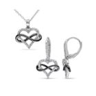 1/5 Ct. T.w. Diamond Sterling Silver Infinity Heart Pendant Necklace And Earring Set