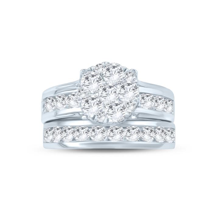Womens 3 Ct. T.w. Genuine White Diamond 10k Gold Bridal Set