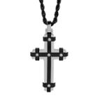 Inox Jewelry Mens Stainless Steel English Cross Pendant Necklace