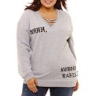 Hybrid Shh Nobody Cares Sweatshirt-juniors Plus