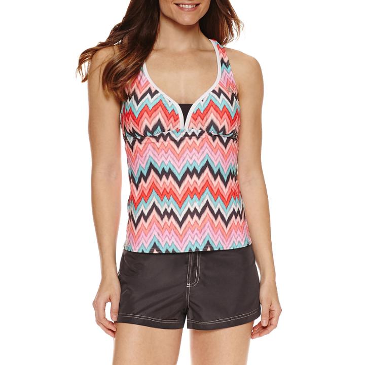 Zeroxposur Chevron Tankini Swimsuit Top