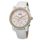 Burgi Womens White Strap Watch-b-083ygw