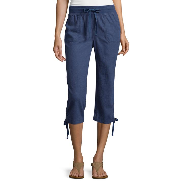 St. John's Bay Linen Cargo Cropped Pants