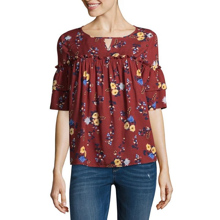 A.n.a Ruffle Sleeve Studded Top