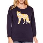 Stylus&trade; 3/4-sleeve Intarsia Sweater - Plus
