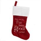 18 Red And White Velvet Dear Santa Halo Embroidered Christmas Stocking