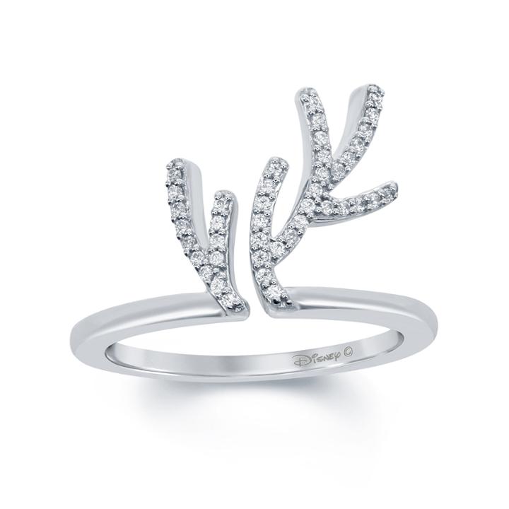 Enchanted By Disney 1/5 C.t.t.w. Diamond Frozen Antler Ring In Sterling Silver