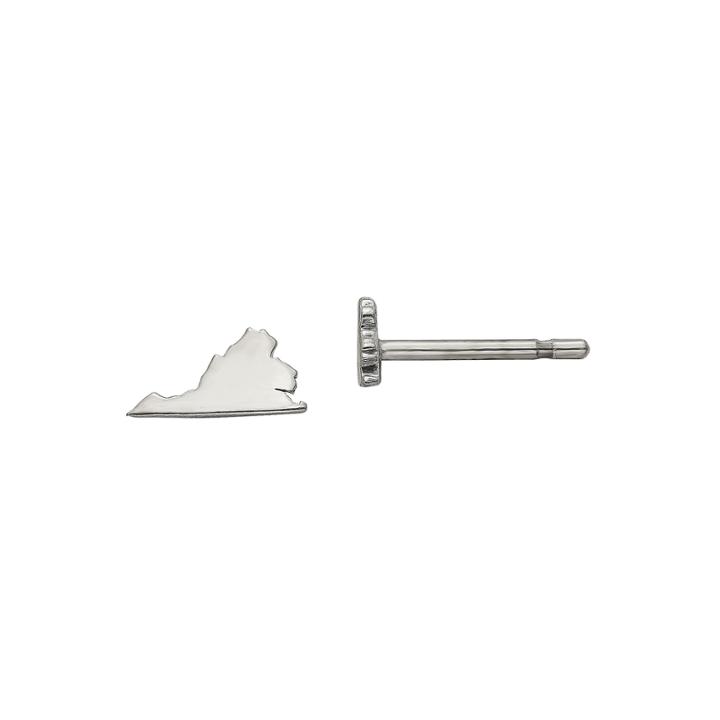 Personalized Sterling Silver Virginia Stud Earrings