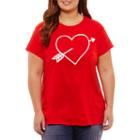 City Streets Short Sleeve Round Neck Graphic T-shirt-juniors Plus