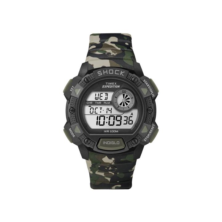 Timex Mens Camo Silicone Strap Shock-resistant Chronograph Sport Watch T499767r