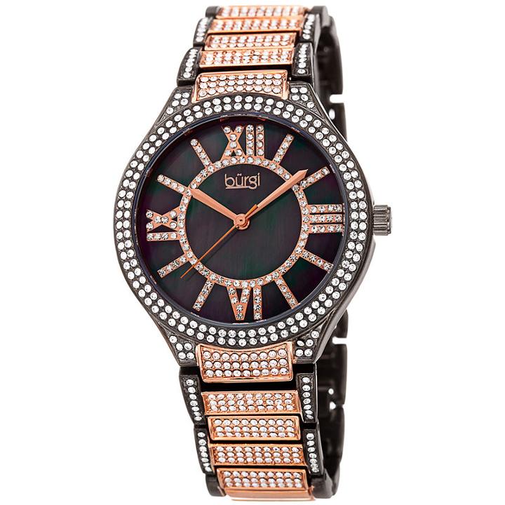 Burgi Womens Two Tone Strap Watch-b-185rg