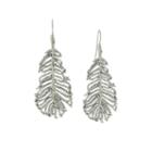 1928 Jewelry Silver-tone Crystal Leaf Drop Earrings