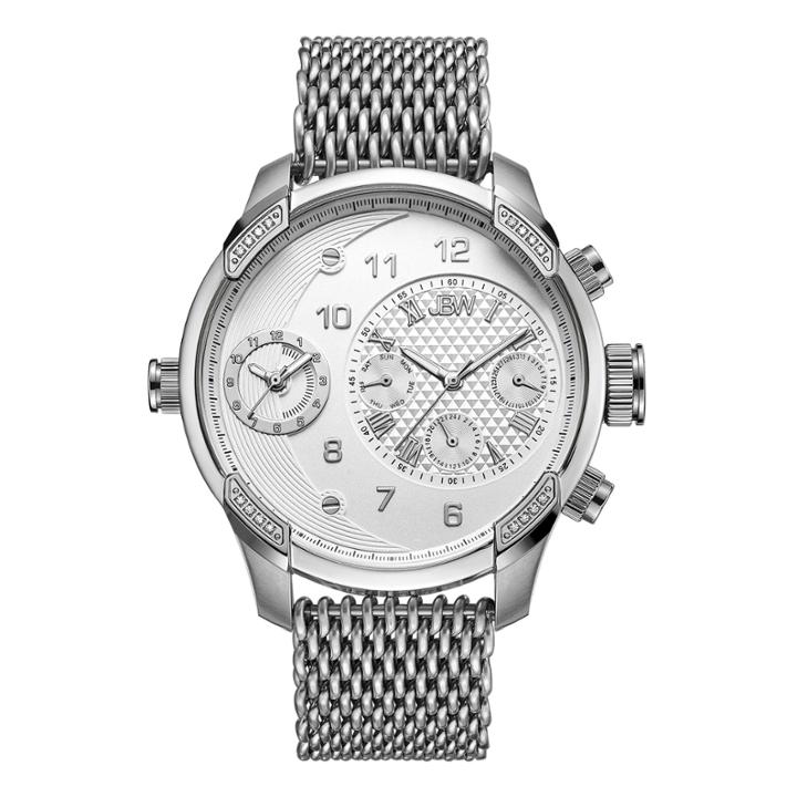 Jbw 0.16 Ctw Mens Silver Tone 2-pc. Watch Boxed Set-j6355-seta
