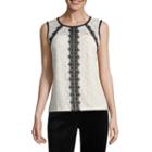 Liz Claiborne Sleeveless Lace Blouse-womens