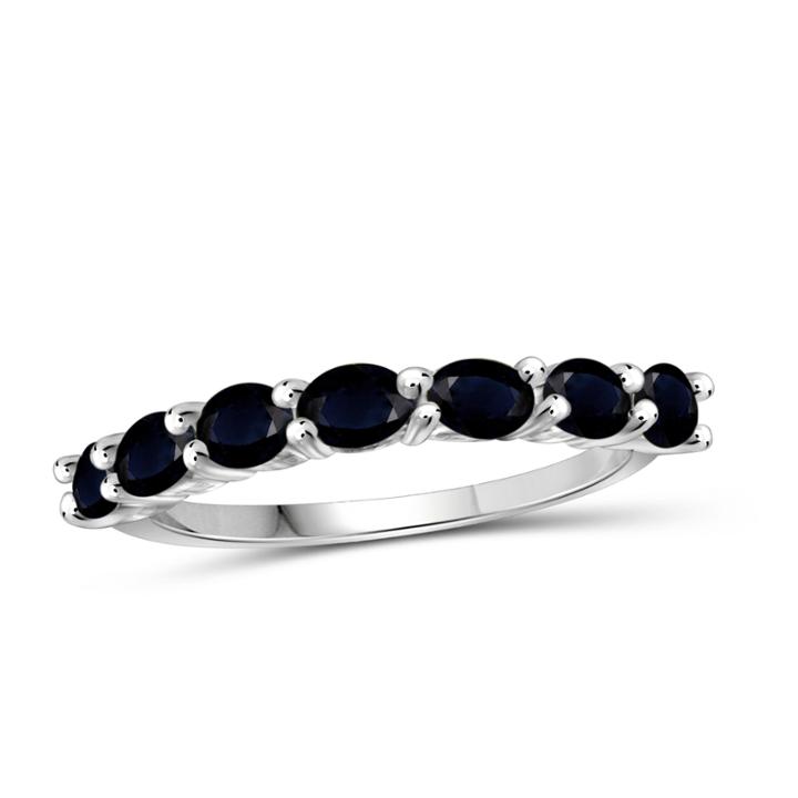Womens Color Enhanced Blue Sapphire Sterling Silver Delicate Ring