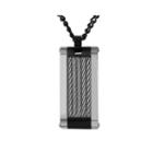 Mens Two-tone Stainless Steel Rope Dog Tag Pendant Necklace