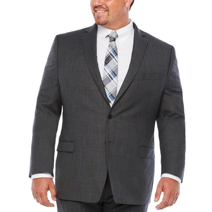 Collection By Michael Strahan Stripe Classic Fit Suit Jacket-big And Tall