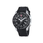 Swiss Eagle Landmaster Mens Black Dial Black Silicone Strap Chronograph Watch Se-9044-01