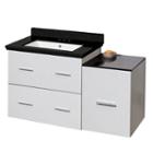37.75-in. W Wall Mount White Vanity Set For 3h4-in. Drilling Black Galaxy Top White Um Sink