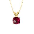 Lab-created Ruby 10k Yellow Gold Pendant Necklace