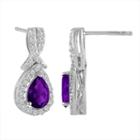 Genuine Purple Amethyst Pear Drop Earrings