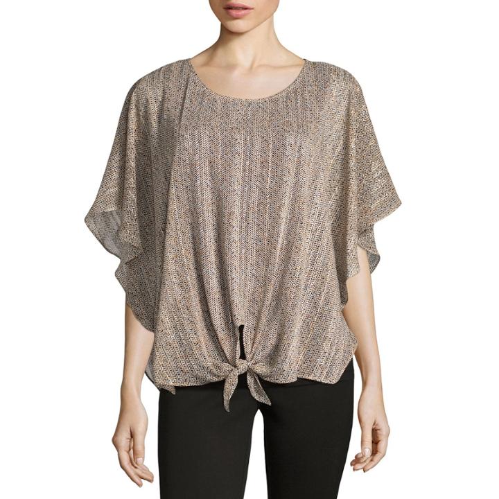 Alyx Short Sleeve Round Neck Knit Dots Blouse