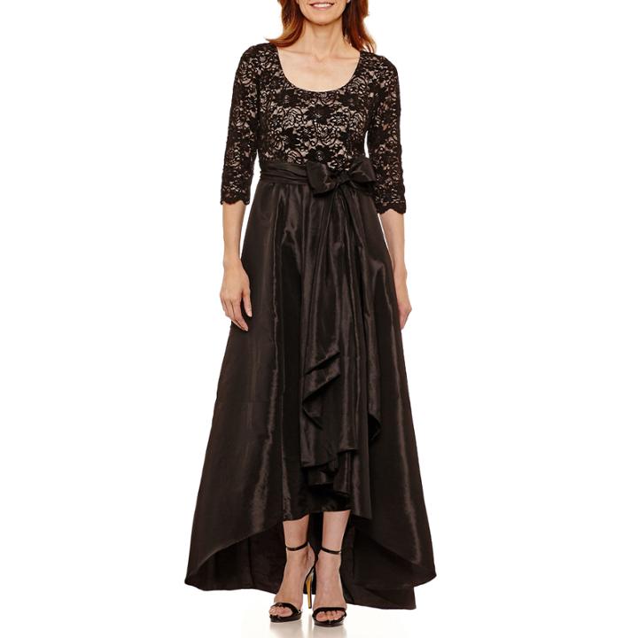 R & M Richards 3/4 Sleeve Party Dress-petites