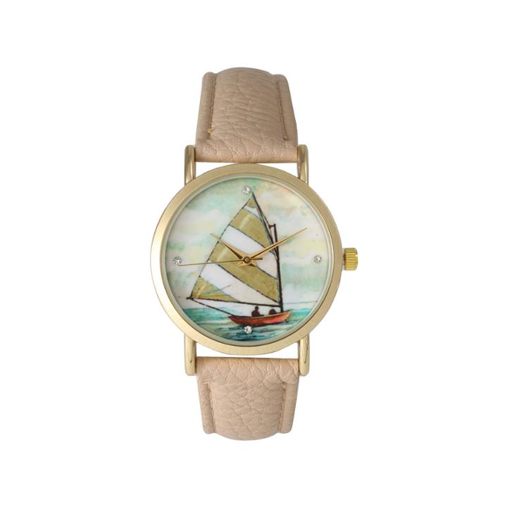 Olivia Pratt Womens Brown Strap Watch-15009taupe