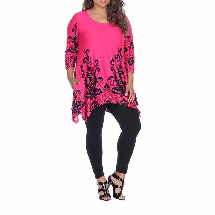 White Mark Yanette Tunic Top-plus