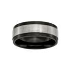 Personalized Mens 8mm Black Ion-plated Titanium Wedding Band