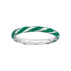 Personally Stackable Sterling Silver Green Enamel Twist Ring