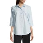 A.n.a Long Sleeve Button-front Shirt- Misses & Talls