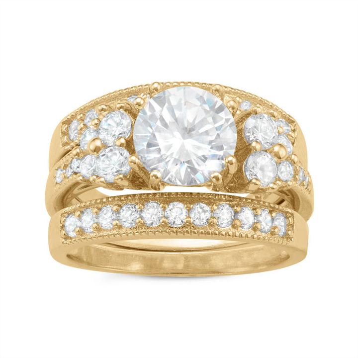 Womens 4 Ct. T.w. Cubic Zirconia White Round Bridal Set