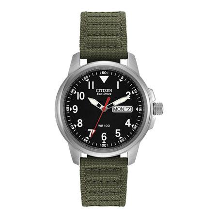 Citizen Eco-drive Mens Military Green Watch Bm8180-03e