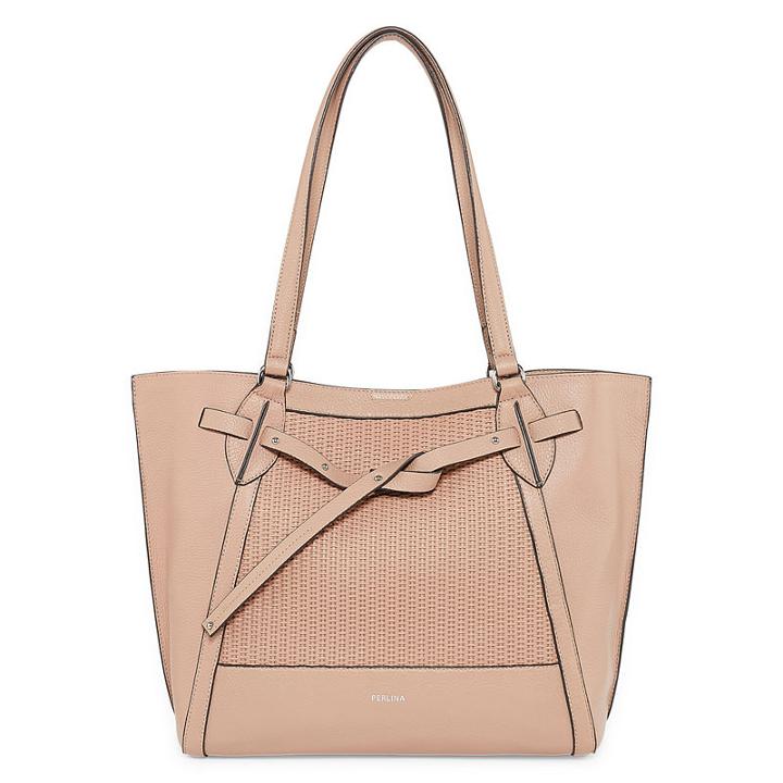Perlina Shine Ii Leather Tote Bag