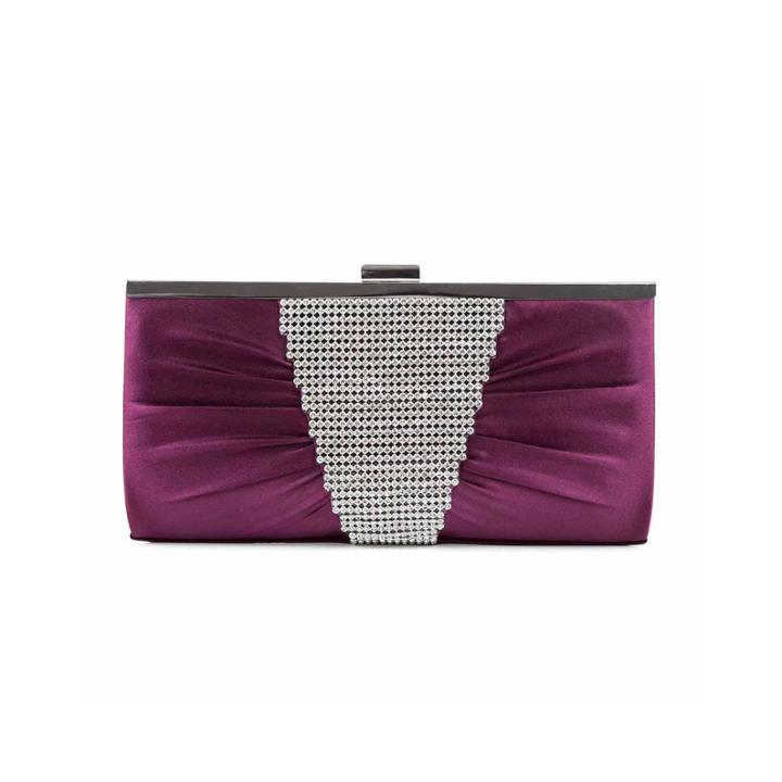 Gunne Sax Larua Satin Rhinestone Clutch